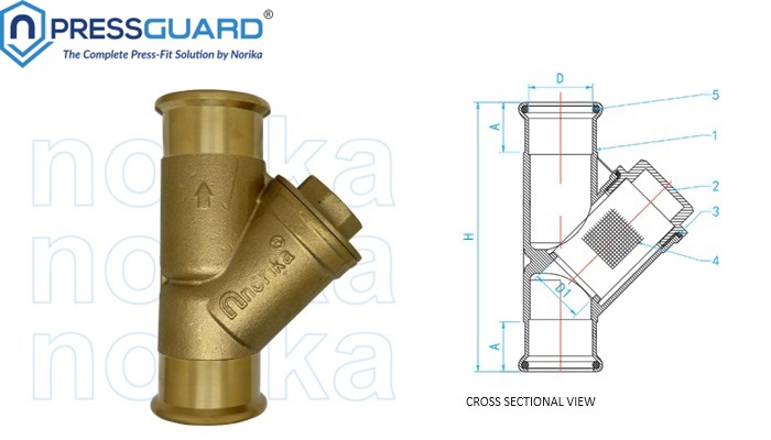 Brass Press Fit Y Strainer